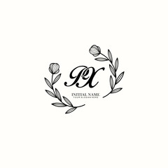 PX Initial letter handwriting and signature logo. Beauty vector initial logo .Fashion  boutique  floral and botanical