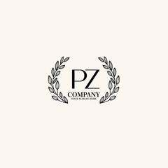 PZ Beauty vector initial logo art  handwriting logo of initial signature, wedding, fashion, jewelry, boutique, floral