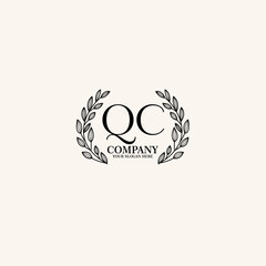 QC Beauty vector initial logo art  handwriting logo of initial signature, wedding, fashion, jewelry, boutique, floral
