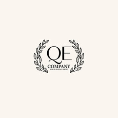 QE Beauty vector initial logo art  handwriting logo of initial signature, wedding, fashion, jewelry, boutique, floral