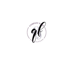 QF Initial letter handwriting and signature logo. Beauty vector initial logo .Fashion  boutique  floral and botanical