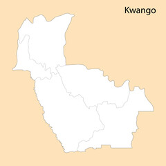 High Quality map of Kwango is a region of DR Congo