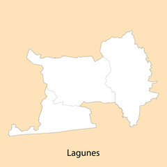 High Quality map of Lagunes is a region of Ivory Coast