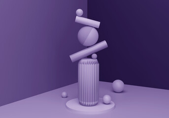 dark background with simple abstract composition and light blue and dark blue spheres