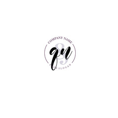 QN Initial letter handwriting and signature logo. Beauty vector initial logo .Fashion  boutique  floral and botanical