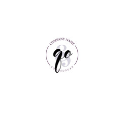 QO Initial letter handwriting and signature logo. Beauty vector initial logo .Fashion  boutique  floral and botanical