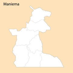 Obraz premium High Quality map of Maniema is a region of DR Congo