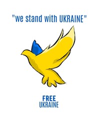 illustration vector graphic of dove the symbol of peace,free ukraine,suitable for banner,poster,campaign,etc.