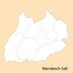 High Quality map of Marrakech-Safi is a province of Morocco