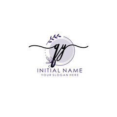 QY Luxury initial handwriting logo with flower template, logo for beauty, fashion, wedding, photography