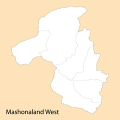 High Quality map of Mashonaland West is a region of Zimbabwe