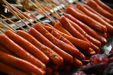 Kuching, Sarawak Malaysia - April 5th 2022:The Malay Ramadan Bazaar (Pasar Ramadan) in Malaysia, with lots of delicacies, under New Norm
