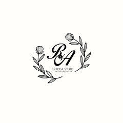 RA Initial letter handwriting and signature logo. Beauty vector initial logo .Fashion  boutique  floral and botanical