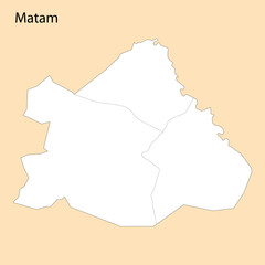 High Quality map of Matam is a region of Senegal,