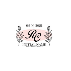 RC Initial letter handwriting and signature logo. Beauty vector initial logo .Fashion  boutique  floral and botanical