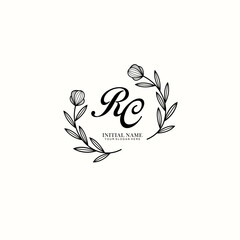 RC Initial letter handwriting and signature logo. Beauty vector initial logo .Fashion  boutique  floral and botanical