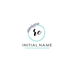 RC Initial letter handwriting and signature logo. Beauty vector initial logo .Fashion  boutique  floral and botanical