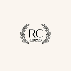 RC Beauty vector initial logo art  handwriting logo of initial signature, wedding, fashion, jewelry, boutique, floral