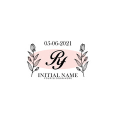 RF Initial letter handwriting and signature logo. Beauty vector initial logo .Fashion  boutique  floral and botanical