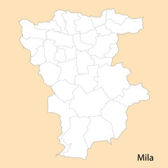 Fototapeta na wymiar High Quality map of Mila is a province of Algeria