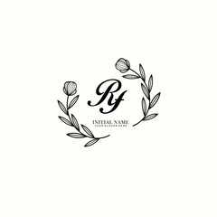 RF Initial letter handwriting and signature logo. Beauty vector initial logo .Fashion  boutique  floral and botanical