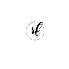 RF Initial letter handwriting and signature logo. Beauty vector initial logo .Fashion  boutique  floral and botanical