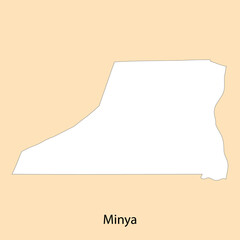 High Quality map of Minya is a region of Egypt