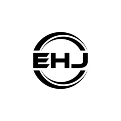 EHJ letter logo design with white background in illustrator, vector logo modern alphabet font overlap style. calligraphy designs for logo, Poster, Invitation, etc.