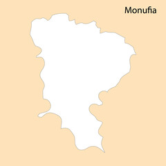 High Quality map of Monufia is a region of Egypt