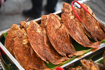 Kuching, Sarawak Malaysia - April 5th 2022:The Malay Ramadan Bazaar (Pasar Ramadan) in Malaysia, with lots of delicacies, under New Norm
