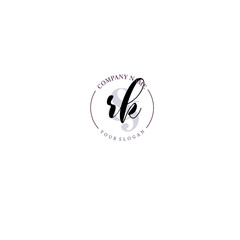 RK Initial letter handwriting and signature logo. Beauty vector initial logo .Fashion  boutique  floral and botanical
