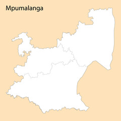 High Quality map of Mpumalanga is a region of South Africa