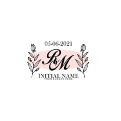 RM Initial letter handwriting and signature logo. Beauty vector initial logo .Fashion  boutique  floral and botanical