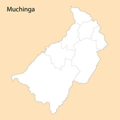 Obraz premium High Quality map of Muchinga is a region of Zambia