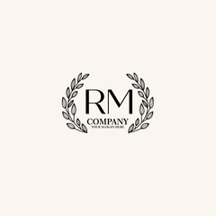 RM Beauty vector initial logo art  handwriting logo of initial signature, wedding, fashion, jewelry, boutique, floral
