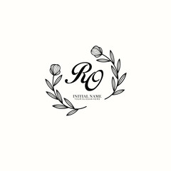 RO Initial letter handwriting and signature logo. Beauty vector initial logo .Fashion  boutique  floral and botanical