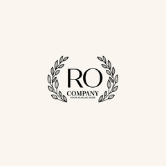 RO Beauty vector initial logo art  handwriting logo of initial signature, wedding, fashion, jewelry, boutique, floral