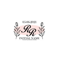RR Initial letter handwriting and signature logo. Beauty vector initial logo .Fashion  boutique  floral and botanical