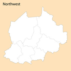 High Quality map of Northwest is a province of Cameroon