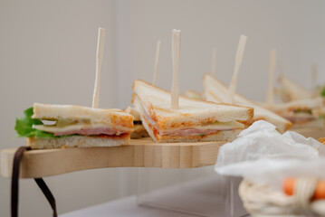 Delicacies and snacks at the buffet or banquet. Catering.