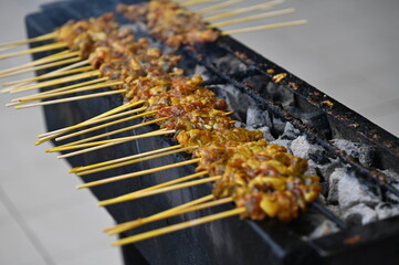 Kuching, Sarawak Malaysia - April 5th 2022:The Malay Ramadan Bazaar (Pasar Ramadan) in Malaysia, with lots of delicacies, under New Norm