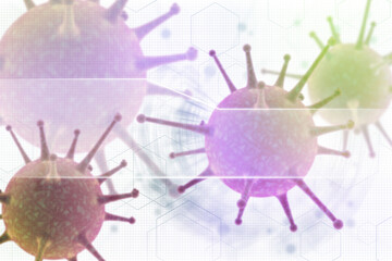 3d rendering Virus bacteria cells background

