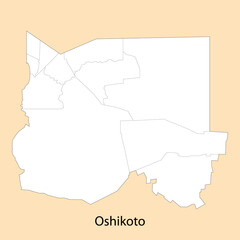 High Quality map of Oshikoto is a region of Namibia