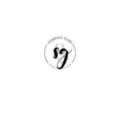 SG Initial letter handwriting and signature logo. Beauty vector initial logo .Fashion  boutique  floral and botanical