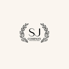 SJ Beauty vector initial logo art handwriting logo of initial signature, wedding, fashion, jewelry, boutique, floral