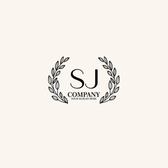 Obraz premium SJ Beauty vector initial logo art handwriting logo of initial signature, wedding, fashion, jewelry, boutique, floral