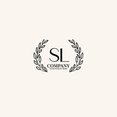 Obraz premium SL Beauty vector initial logo art handwriting logo of initial signature, wedding, fashion, jewelry, boutique, floral