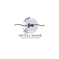 SB Luxury initial handwriting logo with flower template, logo for beauty, fashion, wedding, photography