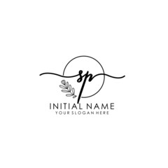 SB Luxury initial handwriting logo with flower template, logo for beauty, fashion, wedding, photography