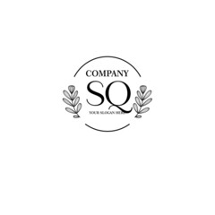 SQ Beauty vector initial logo art handwriting logo of initial signature, wedding, fashion, jewelry, boutique, floral